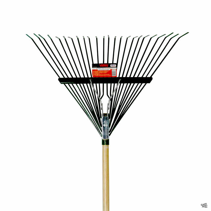 Steel Spring Rake Wood Handle 24 Tine