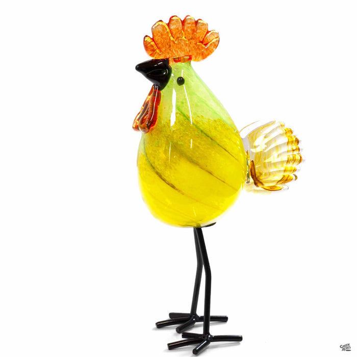 ApricotMint glass rooster yellow