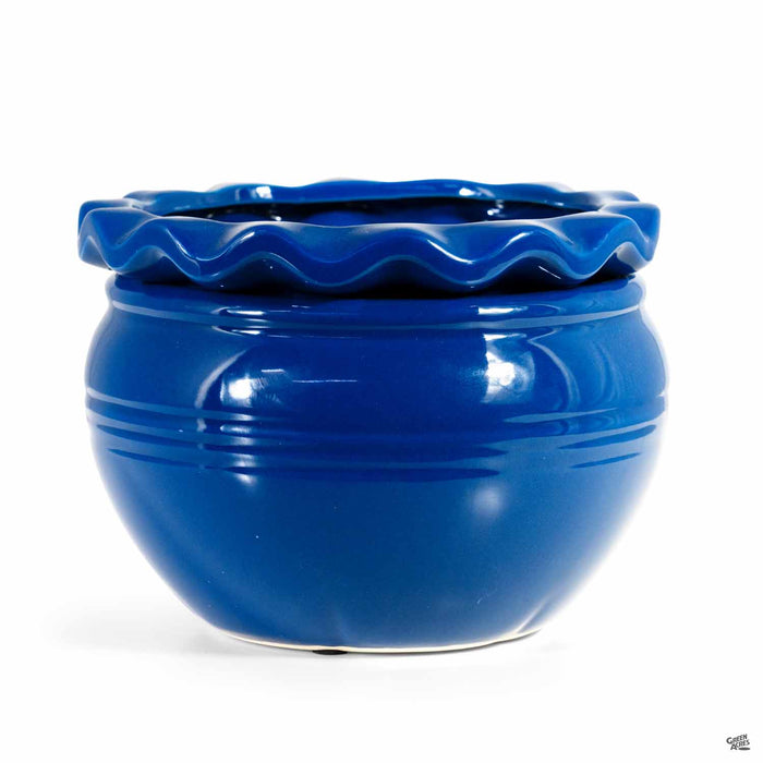 Pie Rim Self Watering Pot 6.25 inch Blue