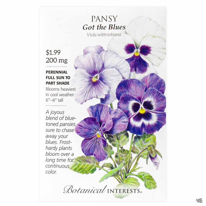 Botanical Interests Seeds Pansy Got the Blues