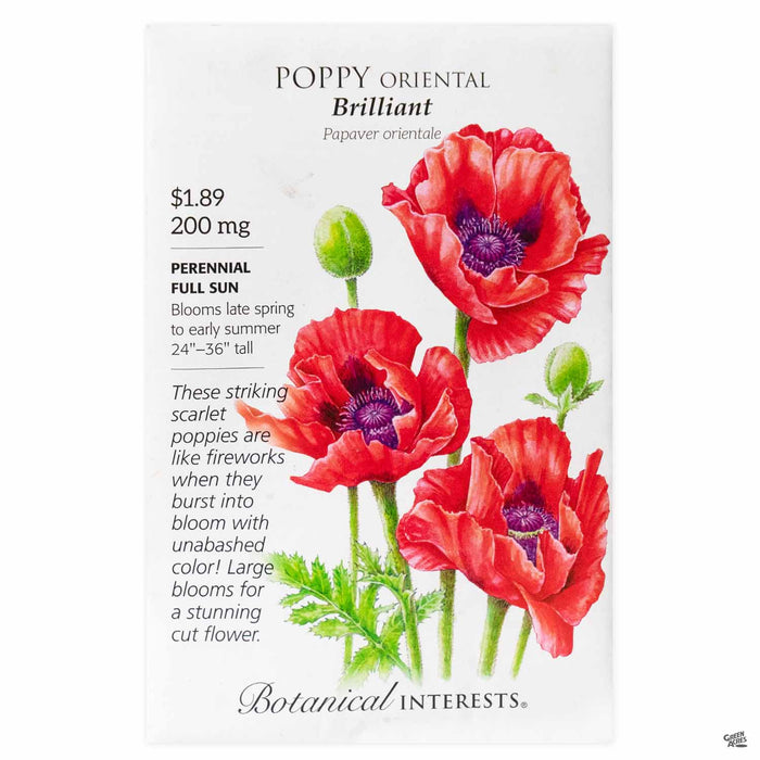 Botanical Interests Seeds Poppy Oriental Brilliant