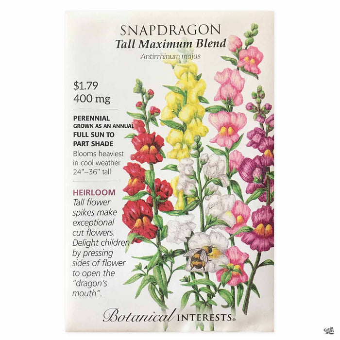 Botanical Interests Seeds Snapdragon Tall Maximum Blend