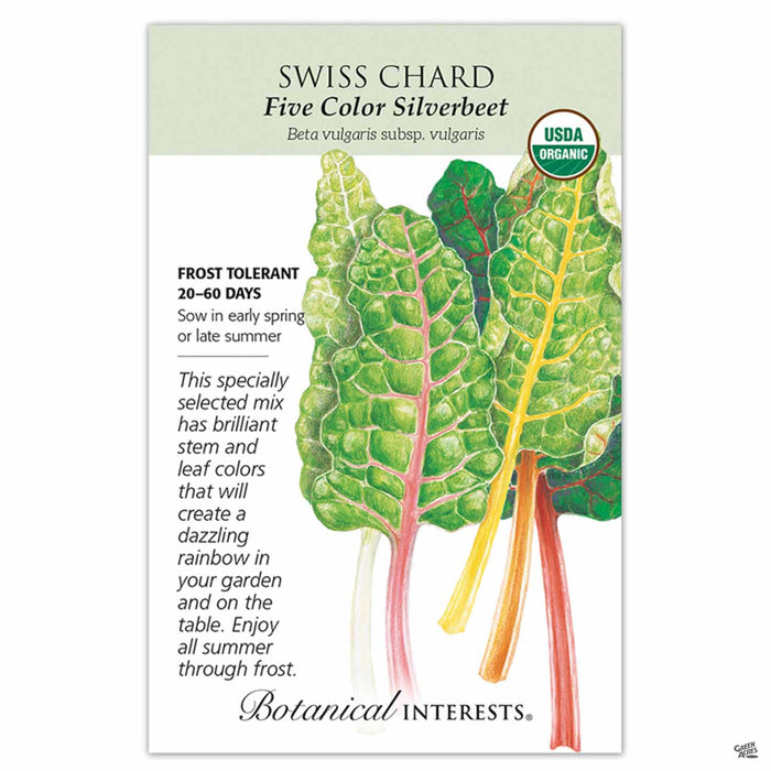 Botanical Interests Seeds Swiss Chard Five Color Silverbeet