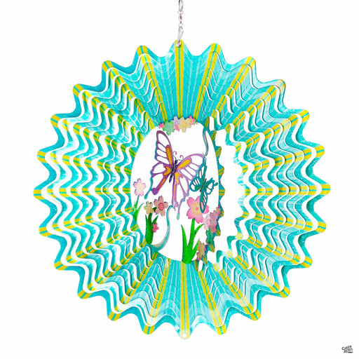 Teal Butterfly Wind Spinner