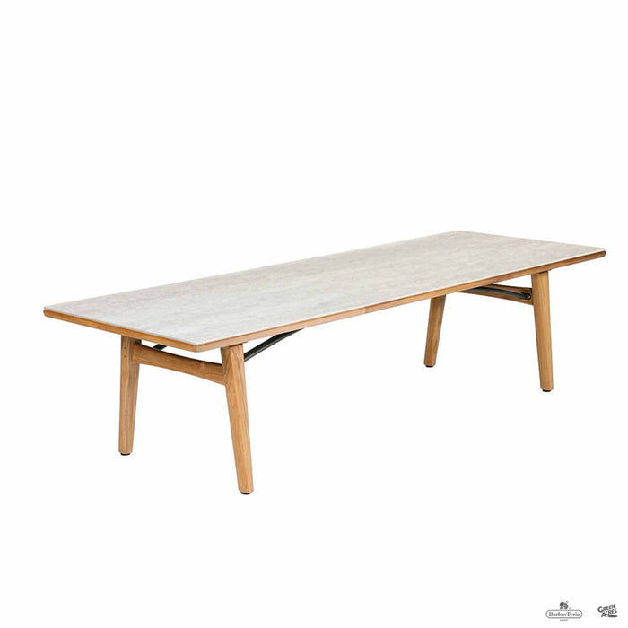 Monterey Dining Teak Table with Frost Top - 118 inch by 39 inch
