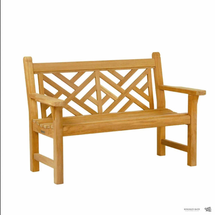 Teak Chippendale Bench 4 foot