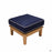 Royal Teak Collection Miami Deep Seating Ottoman in Navy with White Welt