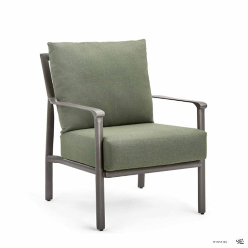 Aspen Cushion Lounge Chair in Weathered Teak in Idol Moss