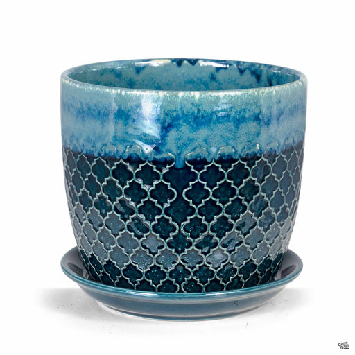 Abra Ogee Pot Blue