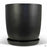 Eastham Egg Pots with Attached Saucer Matte Black - 11.75 inch by 11.75 inch