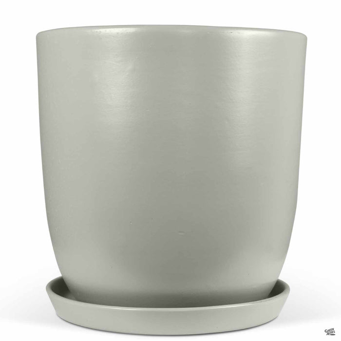 Eastham Egg Pots with Attached Saucer Matte Grey - 11.75 inch by 11.75 inch