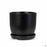 Eastham Egg Pots with Attached Saucer Matte Black - 5.5 inch by 5.5 inch