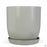 Eastham Egg Pots with Attached Saucer Shiny Grey - 7.75 inch by 7.75 inch