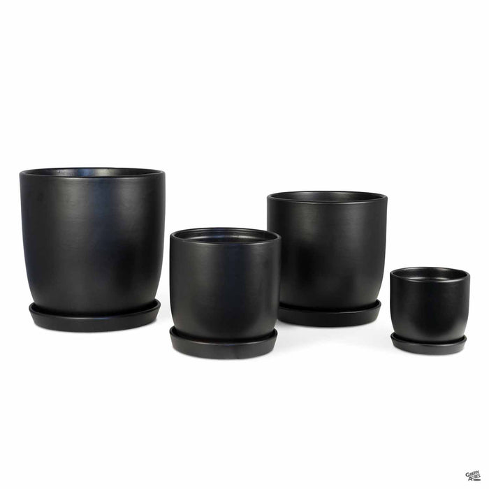 Eastham Egg Pots with Attached Saucer Matte Black group