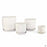 Eastham Egg Pots with Attached Saucer Speckled White group