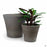 German Rio Clay Pot Chocolate Marbled Group with Plant