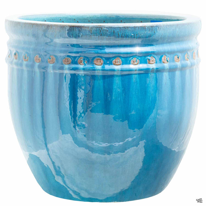 Décor Pot with Pattern - Size 1 in Teal