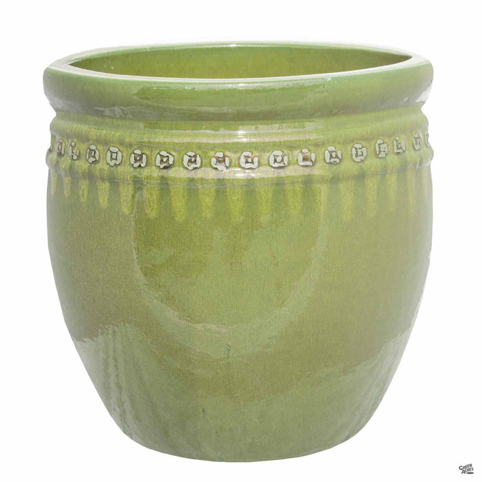 Décor Pot with Pattern - Size 3 in Green