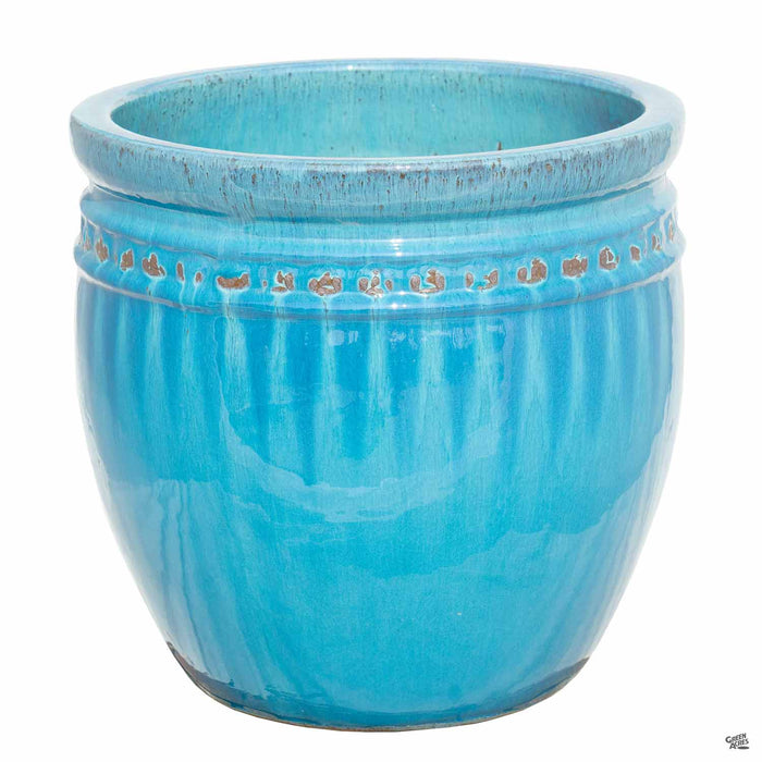 Décor Pot with Pattern - Size 3 in Teal