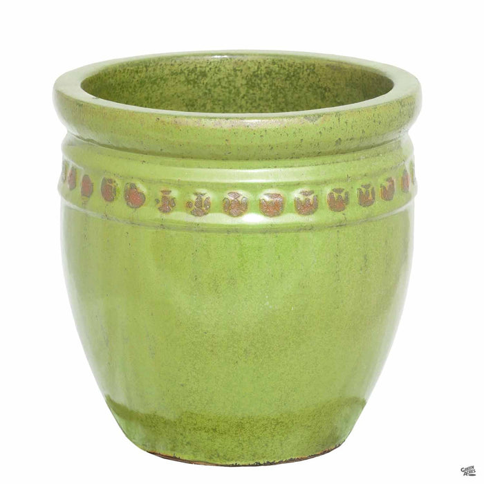 Decor Pot with Pattern - Size 4 in Green