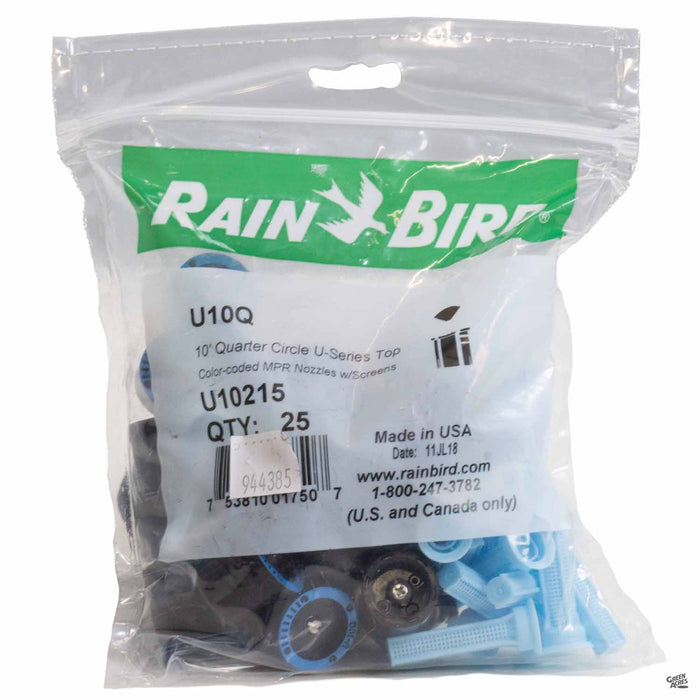 Rain Bird Spray Nozzle U10 Quarter Circle, 25 pack