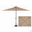 Auto Tilt 8 foot by 10 foot Market Umbrella in Sesame with Black Frame