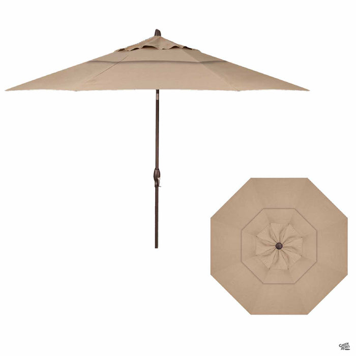 Auto Tilt 11 foot Market Umbrella in Heather Beige with Bronze