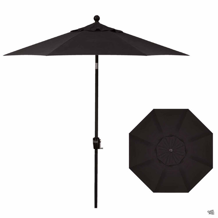 Push Button Tilt 7.5 foot Market Umbrella in Black with Black