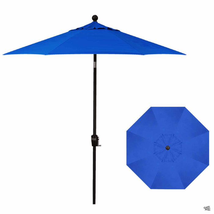Push Button Tilt 7.5 foot Market Umbrella in Cobalt with Black
