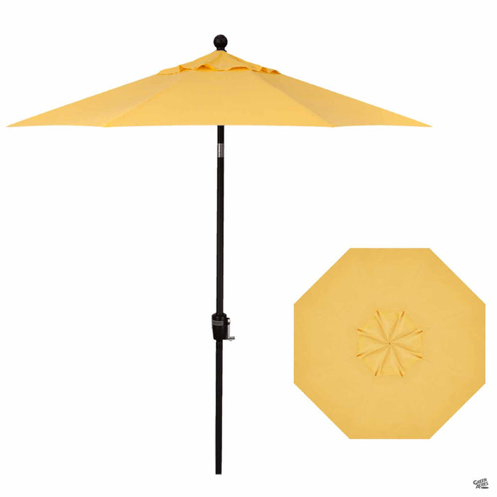 Push Button Tilt 7.5 foot Market Umbrella in Lemon with Black