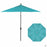Push Button Tilt 9 foot Market Umbrella in Aqua with Anthracite