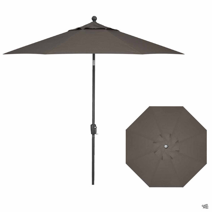Push Button Tilt 9 foot Market Umbrella in Latitude Gray with Anthracite