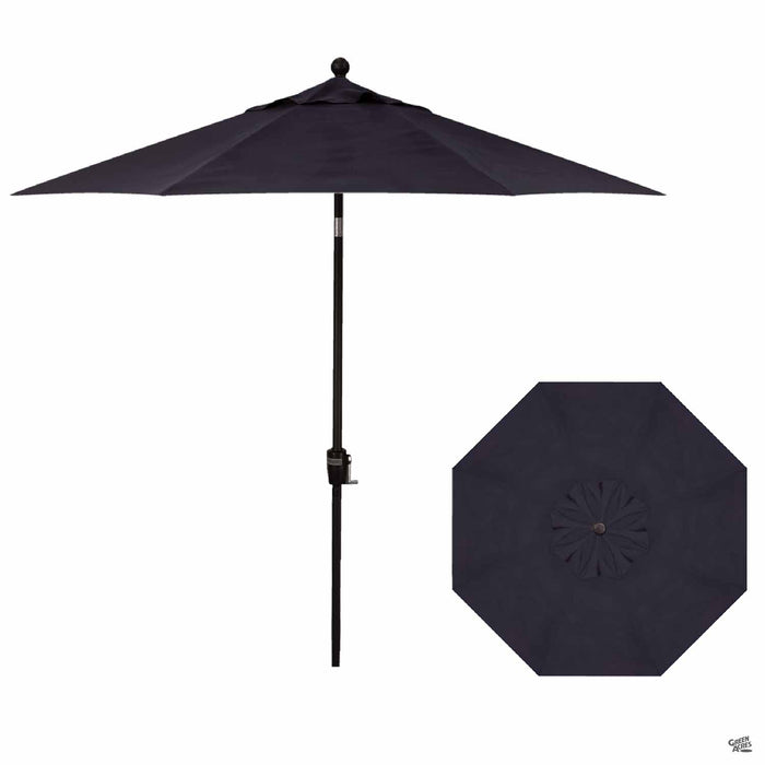 Push Button Tilt 9 foot Market Umbrella in Navy with Black