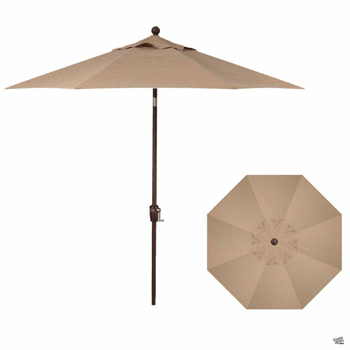 Push Button Tilt 9 foot Market Umbrella in Sesame with Bronze